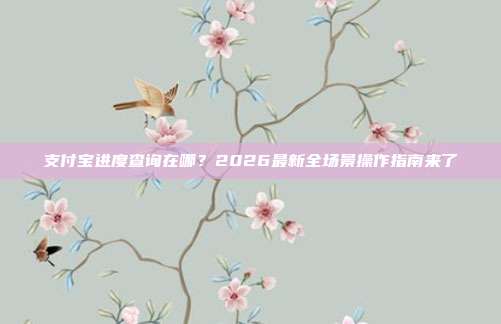 支付宝进度查询在哪?2026最新全场景操作指南来了