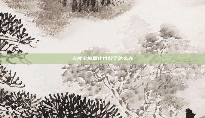 支付宝被禁止付款了怎么办