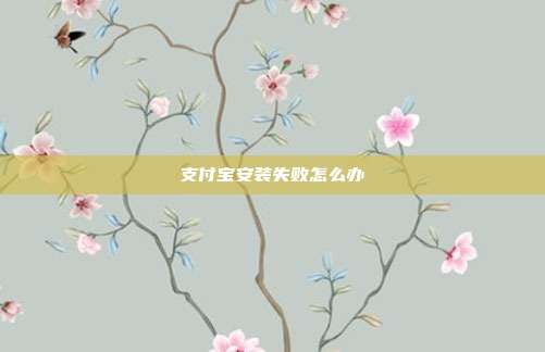 支付宝安装失败怎么办