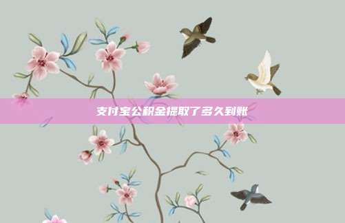 支付宝公积金提取了多久到账
