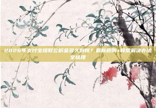 2026年支付宝提取公积金多久到账？最新规则+异常解决办法全梳理