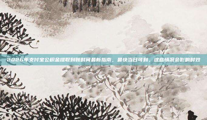 2026年支付宝公积金提取到账时间最新指南，最快当日可到，这些情况会影响时效