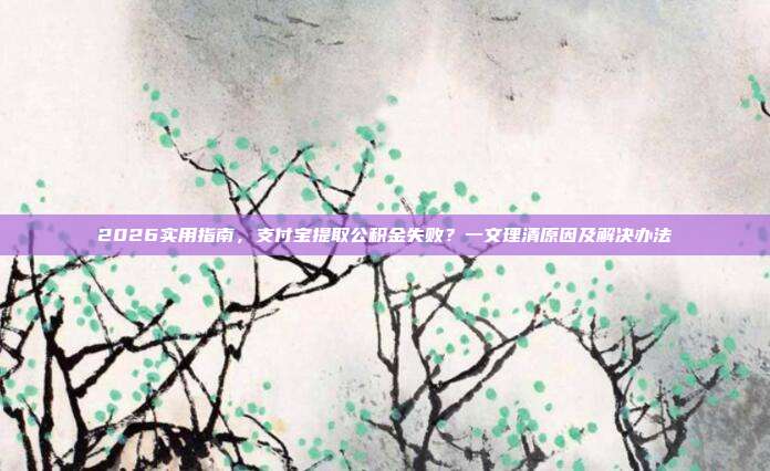 2026实用指南，支付宝提取公积金失败？一文理清原因及解决办法