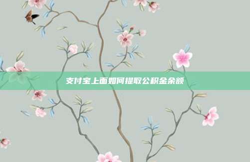 支付宝上面如何提取公积金余额