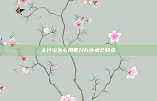 支付宝怎么提取封存住房公积金