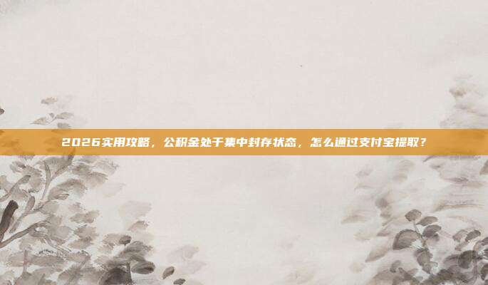 2026实用攻略，公积金处于集中封存状态，怎么通过支付宝提取？