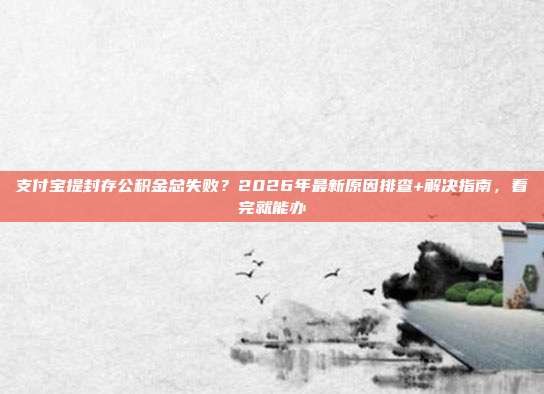 支付宝提封存公积金总失败？2026年最新原因排查+解决指南，看完就能办