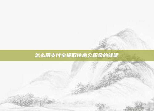 怎么用支付宝提取住房公积金的钱呢