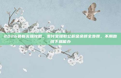 2026最新实操攻略，支付宝提取公积金余额全步骤，不用跑线下就能办