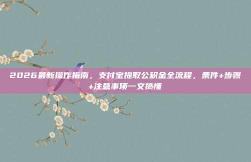 2026最新操作指南，支付宝提取公积金全流程，条件+步骤+注意事项一文搞懂