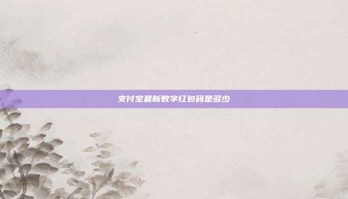 支付宝最新数字红包码是多少
