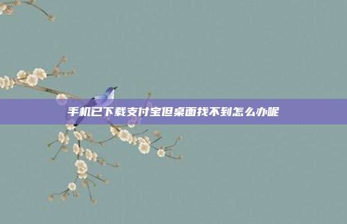 手机已下载支付宝但桌面找不到怎么办呢