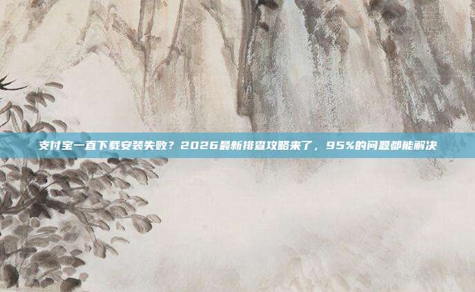 支付宝一直下载安装失败？2026最新排查攻略来了，95%的问题都能解决