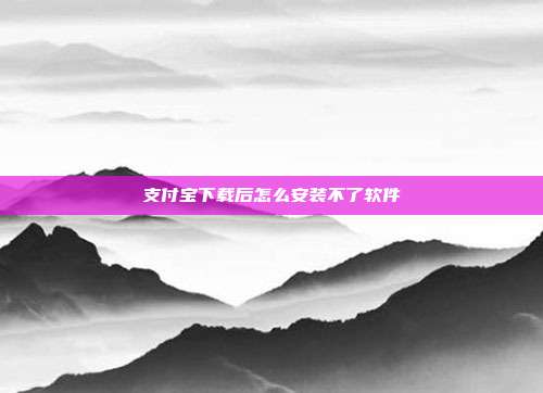 支付宝下载后怎么安装不了软件