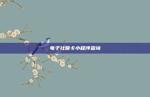 电子社保卡小程序查询