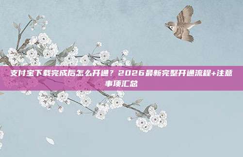 支付宝下载完成后怎么开通？2026最新完整开通流程+注意事项汇总