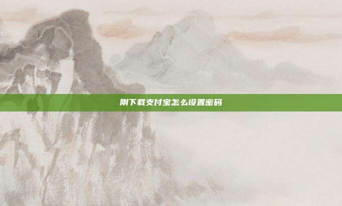 刚下载支付宝怎么设置密码