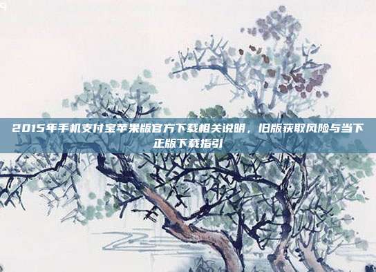 2015年手机支付宝苹果版官方下载相关说明，旧版获取风险与当下正版下载指引