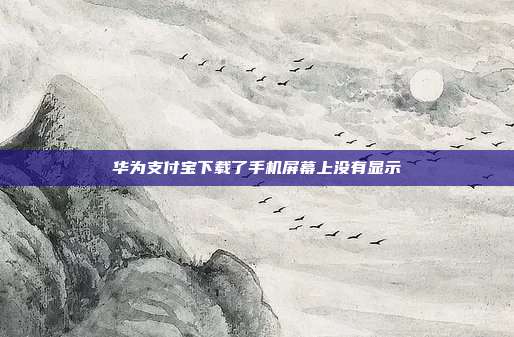华为支付宝下载了手机屏幕上没有显示
