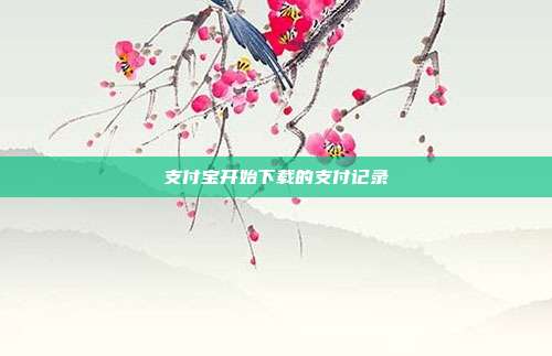 支付宝开始下载的支付记录