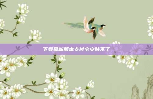 下载最新版本支付宝安装不了