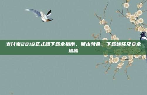 支付宝2019正式版下载全指南，版本特色、下载途径及安全提醒