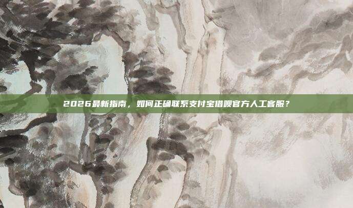 2026最新指南，如何正确联系支付宝借呗官方人工客服？