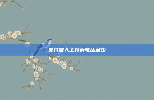 支付宝人工投诉电话多少