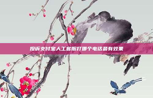 投诉支付宝人工客服打哪个电话最有效果