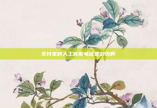 支付宝的人工客服电话是多少啊