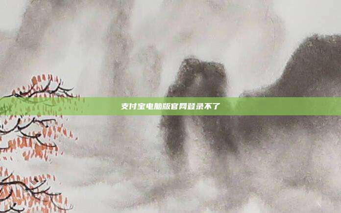 支付宝电脑版官网登录不了
