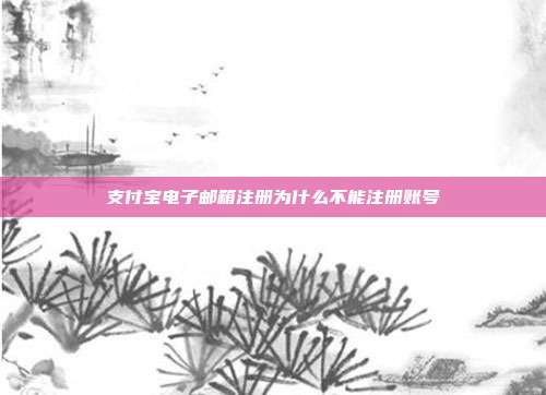 支付宝电子邮箱注册为什么不能注册账号