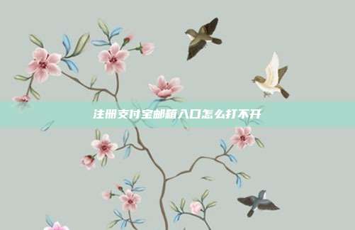 注册支付宝邮箱入口怎么打不开