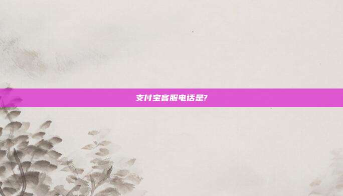 支付宝客服电话是?