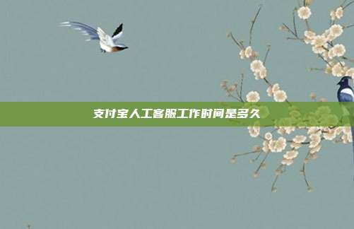 支付宝人工客服工作时间是多久