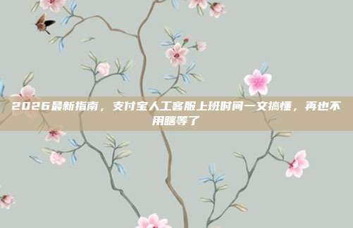 2026最新指南，支付宝人工客服上班时间一文搞懂，再也不用瞎等了