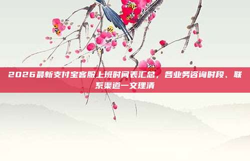 2026最新支付宝客服上班时间表汇总，各业务咨询时段、联系渠道一文理清