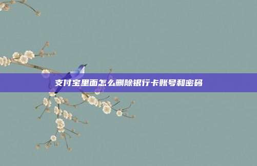 支付宝里面怎么删除银行卡账号和密码
