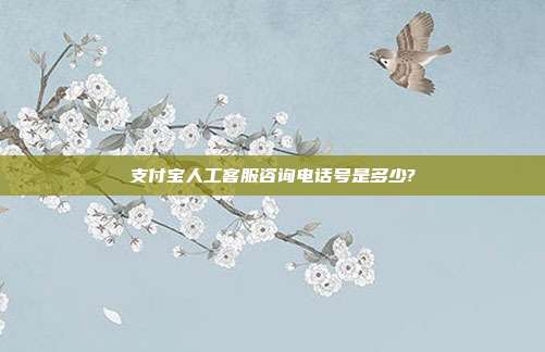 支付宝人工客服咨询电话号是多少?