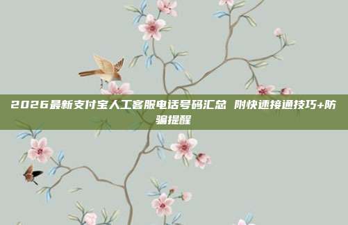 2026最新支付宝人工客服电话号码汇总 附快速接通技巧+防骗提醒