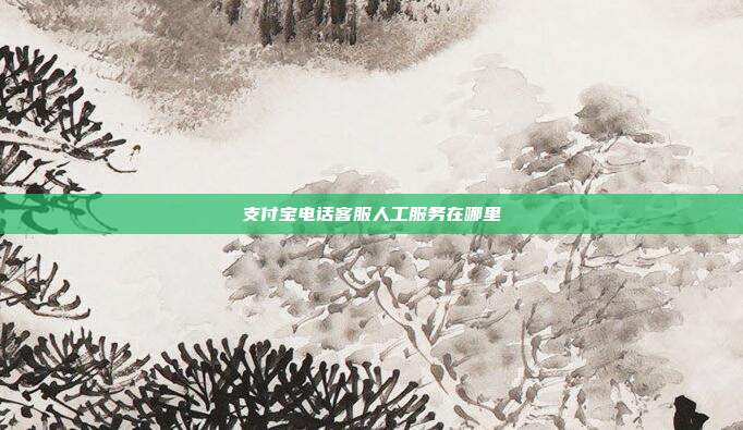 支付宝电话客服人工服务在哪里