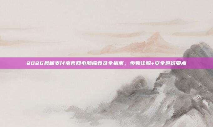 2026最新支付宝官网电脑端登录全指南，步骤详解+安全避坑要点