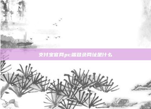 支付宝官网pc端登录网址是什么