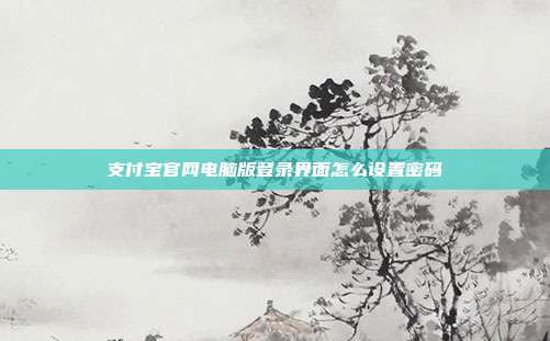 支付宝官网电脑版登录界面怎么设置密码