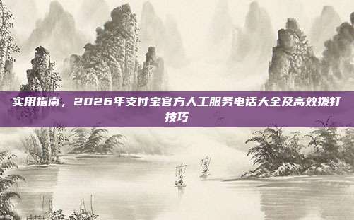 实用指南，2026年支付宝官方人工服务电话大全及高效拨打技巧