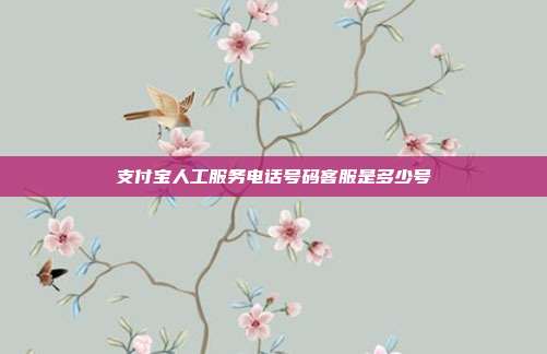 支付宝人工服务电话号码客服是多少号