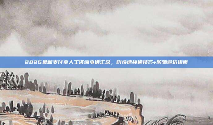 2026最新支付宝人工咨询电话汇总，附快速接通技巧+防骗避坑指南