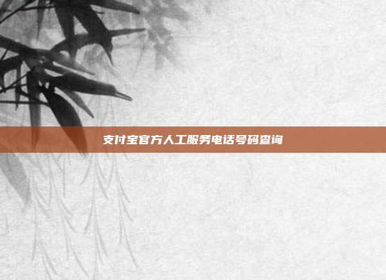 支付宝官方人工服务电话号码查询