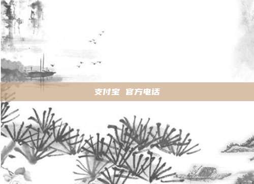 支付宝 官方电话