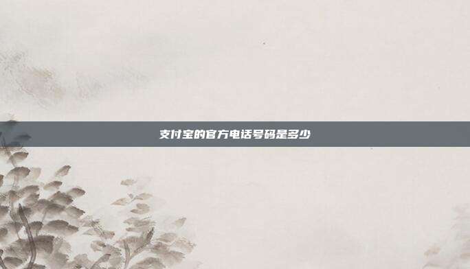 支付宝的官方电话号码是多少